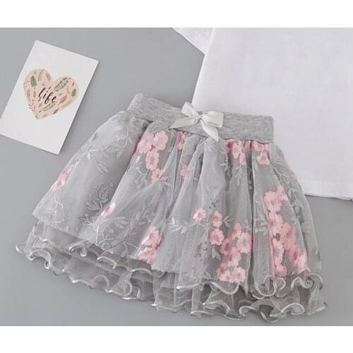 Gauze puff skirt Spring Fall Summer Clothing Children Girl Cute Baby Kid Floral Tutu Skirts Flower Princess High Quality 2-9Y