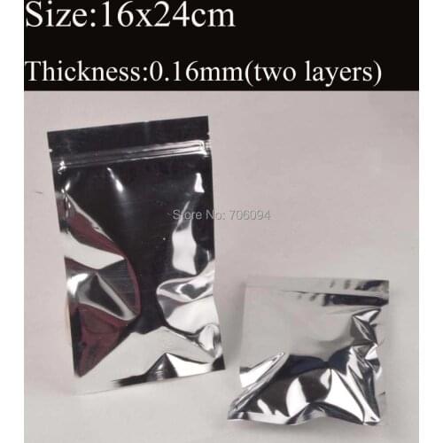 16*24cm(6.3''*9.5'') Ziplock silver aluminum foil bag Ziplock tea coffee packing silver bag 200pcs/lot