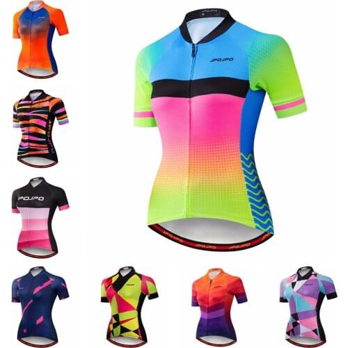 Womens Cycling Jersey Summer Short Sleeve MTB Road bike Jersey Shirt Maillot Ciclismo Riding Team Bicycle Clothing Wear