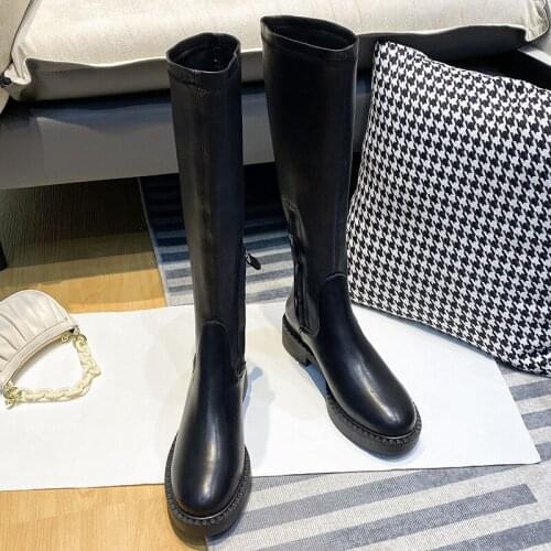 Womens Over-the-Knee Boots Thick Bottom Mid Heel Punk Motorcycle Boots Boots Womens High Large Size Womens Knee High Boots