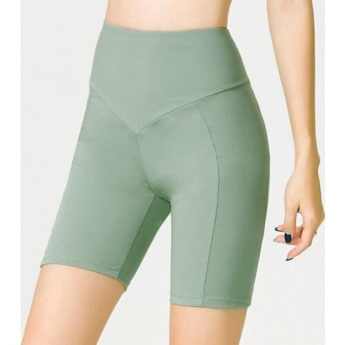 2020 Women Sports Leggings Shorts Traceless Pants High Waist Lift Hip Solid Color Cycling Yoga Running Fitness Stretching Shorts