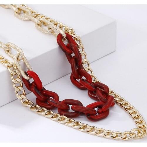 New 2021 Vintage Fashion Thick Chain Pendant Necklaces For Women Bohemian Gold Metal Multi Layer Necklace Jewelry Wholesale