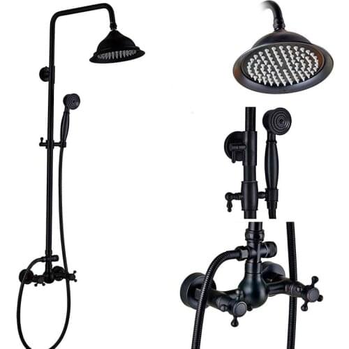 Golden Shower Faucet Set Clearance Sale for Russian Antique Brass Bathroom Hot Cold Mixer Luxury Europen Shower Mixer Set