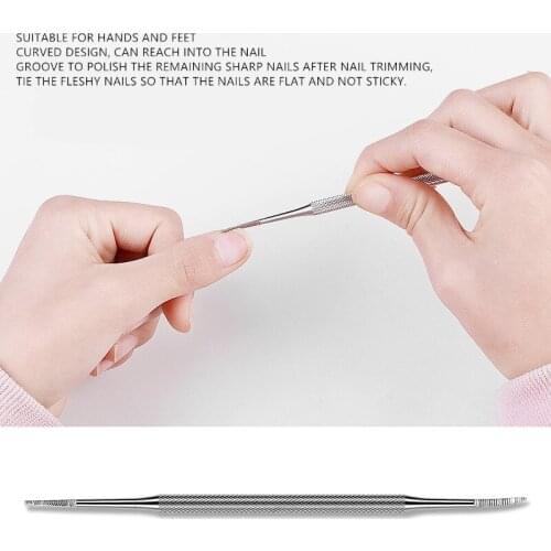 1PC Double-head Stainless Steel Nail Picker Professional Hand Toe Nail Lifter Cleaning Nail Clipper Nail Dirt Hand Pedicure Tool