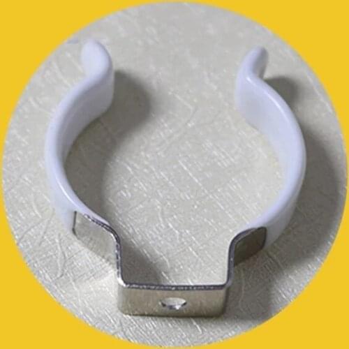 10pcs T12 Clip U Clip Wedge Tube Lamp Base Holder Metal with White Surface Cover for LED Fluorescent Light