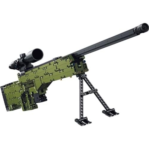1315PCS 1:1 AWM Toy Sniper blocks Sets Rifle Sniper Rifle Airsoft Air Guns DIY Set Blaster Military Weapon Gun For Gifts boy