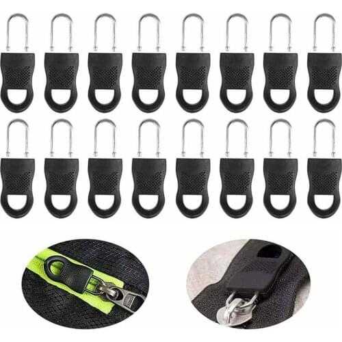 16pcs Universal Detachable Zipper Puller Zipper Replacement Zipper Tags Zip Fixer For Slider Head Repair Kits Instant Zippers