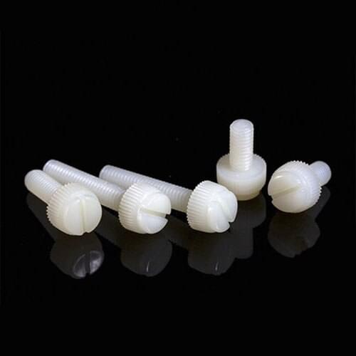 20pcs M6 nylon Slotted knurled screw PA66 plastic one line socket Hand Mechanical screws bolt 8mm-30mm Length