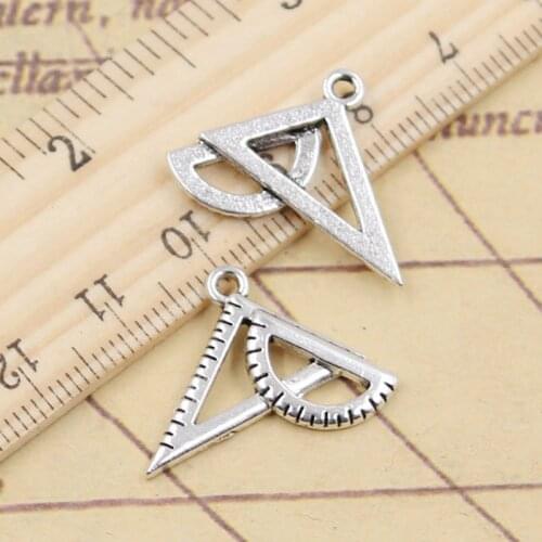 20pcs Charms Ruler Triangle Triangular 19x24mm Tibetan Silver Color Pendants Antique Jewelry Making DIY Handmade Craft