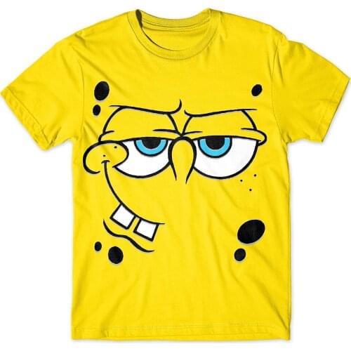 2021 Summer Cute Baby Spongeed Bob 3D Printing Short Sleeve Cartoon Anime Boy Girls T-Shirts Parent-Child Outfit Casual Top