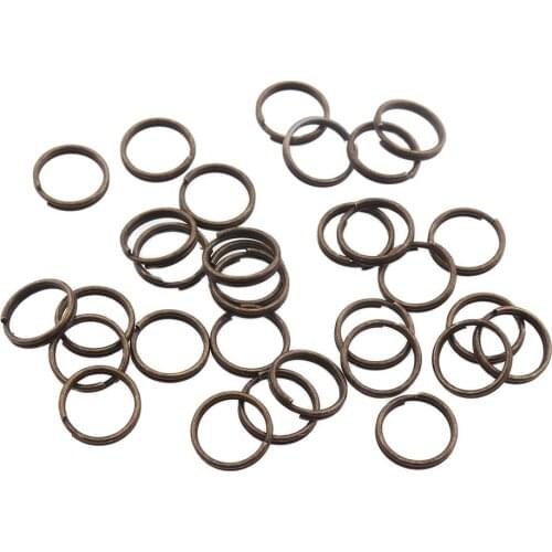 50pcs/lot Mini Key chain rings Open Jump Rings Double Loops 8mm Split Rings Connectors For Jewelry Making Accessories Bronze