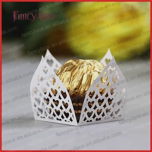60pcs Heart Laser Hollow Out Chocolate Mini Cupcake Wrappers Packing Cupcake Liners for Birthday Party Decorations Supplies