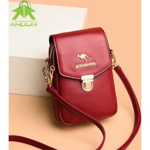 Brand Mini Crossbody Shoulder Bag Women High Quality Cell Phone Pocket New Ladies Purse Fashion Pu Leather Hasp Handbags Female