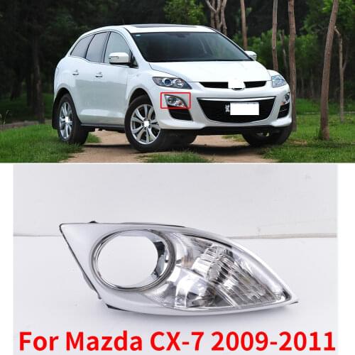 CAPQX For Mazda CX-7 CX7 2009 2010 2011 Front Bumper Fog Light Cover Fog Lamp frame Foglight Lid Hood Garnish Protector Shell