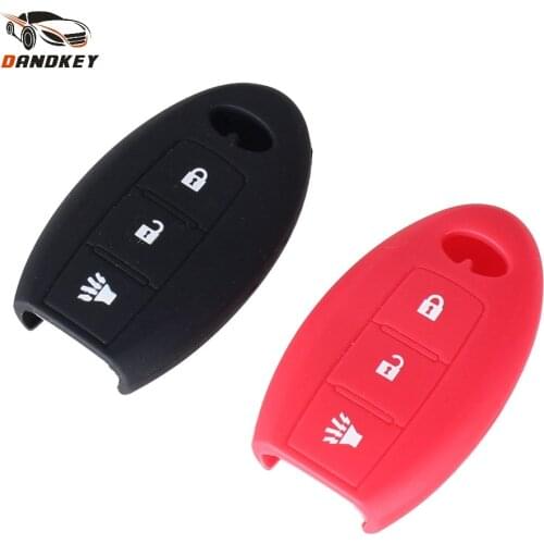 Dandkey Silicone Key Case Cover For Infiniti G25 FX35 EX25 QX56 FX37 M35 M37 Infiniti Remote Key Case 3 Buttons Smart Key
