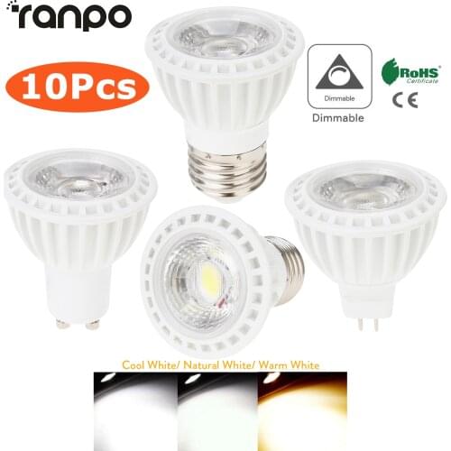 10pcs Dimmable LED Spotlights E26 E27 GU10 MR16 15W COB Light Bulbs 45° Beam Angle 110V 220V DC 12V for Home Office Table Lamp