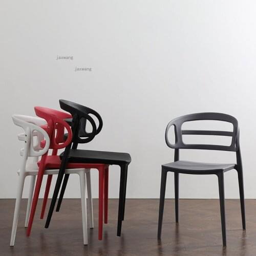 Nordic Designer Hotel Back Plastic Chair Creative Office Dining Chair Modern Cafe Restaurant Home Furniture Front Desk Chairs