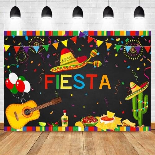 Birthday Party Photography Background Mexican Fiesta Theme Birthday Banner Photo Backdrop Party Event Decoration Supplies