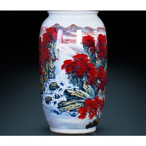 Jingdezhen Ceramic vase Hand Painted Pastel Landing Large Vase Colorful Living Room Decoration collection ceramic porcelain vase