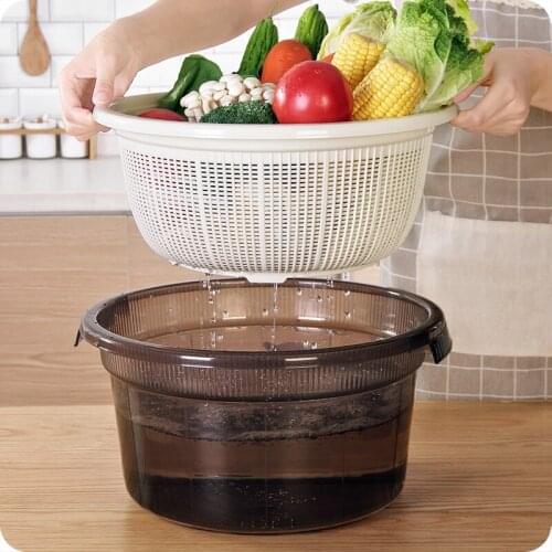 Kitchen Sink Drain Basket Storage Household Wash Fruit Artifact Double Plastic Basket