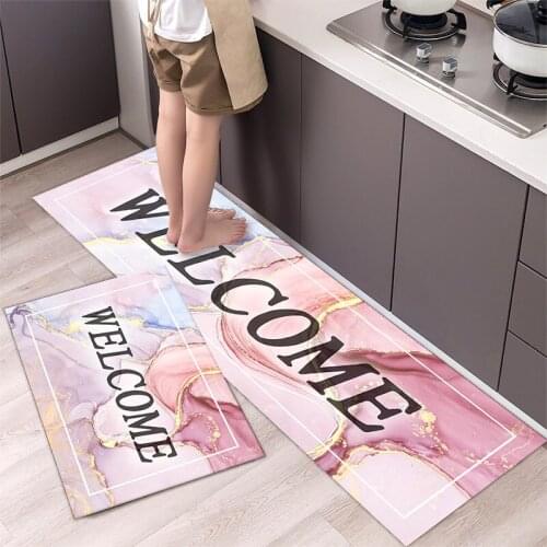 Fashionable Simple Nordic StyleWaterproof Kitchen Floor Mat Household Carpet Long Strip Door Mat Modern Home Decor
