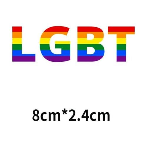 Fashionable Rainbow Flag Heat Transfer for Clothes LGBT Badge Anti-AIDS Logo T-shirt Iron on Patches DIY Thermal Press Stickers