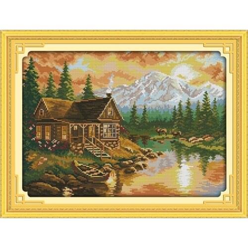 Sunset (1) cross stitch kit 18ct 14ct 11ct count printed canvas stitching embroidery DIY handmade needlework