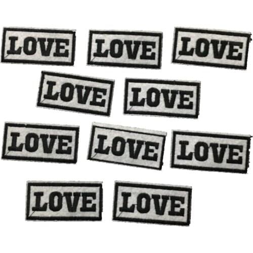 WUYUCONG LOVE Embroidery Patches for Clothes letters Sew on Iron on Patch DIY Decorative Appliques 20pcs/lot