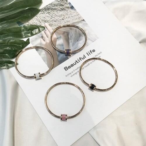 2021 New European Fashion Jewelry Titanium steel bracelet Crystal from Swarovskis 4 Colors for Women and female as Party gifts