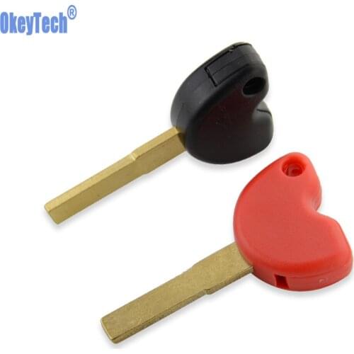 OkeyTech For Vespa 3vte 125 gts gtv 250 300 Transponder Blank Key Motorcycle Key Shell Fob Cover Case Red Black Can Put Chip