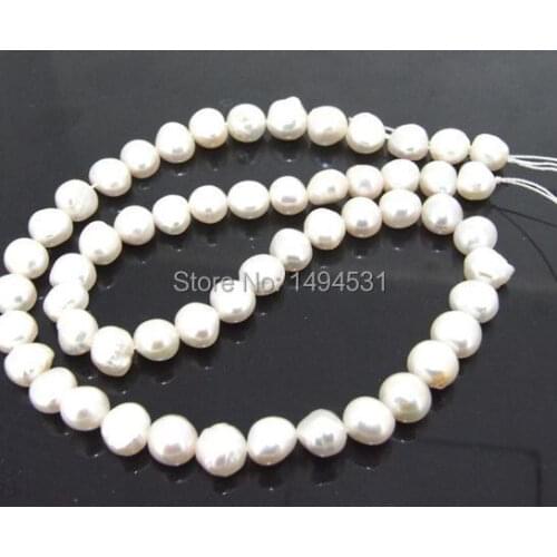 Wholesale One Strand White Color Freshwater Cutured Pearl Loose Beads Gem 6-7mm One Strand 14.5inch - Free Shipping