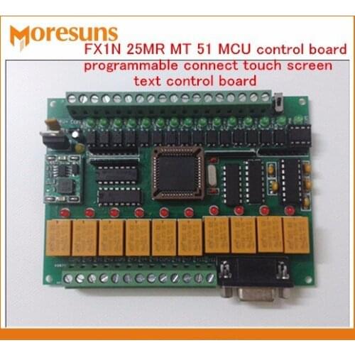 Fast Free Ship PLC industrial control board FX1N 25MR MT51 MCU programmable connect touch screen text control board module