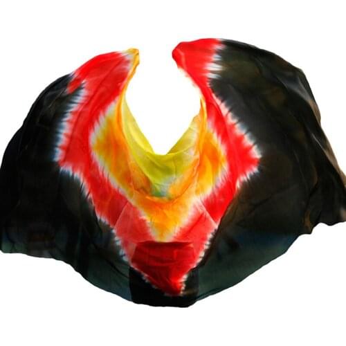 High quality women seidenschleier sexy belly dance veil scarf 100% authentic silk veil belly dance yellow+orange+red+black
