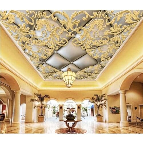 Custom 3D Ceiling wallpaper luxury rooms pattern For Walls 3 d ceiling sofa Background wallpaper art Mural Home Decor