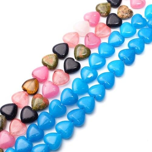 16X16X8mm Natural Stone Rubys Fuchsite Opal Love Heart Loose Beads Charms Pendants for Jewelry Making DIY Bracelet Earring Free