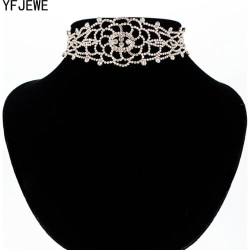 YFJEWE Hot New Fashion Lovely Women Full Crystal Rhinestone Choker Necklace Wedding Christmas Party Jewelry N373