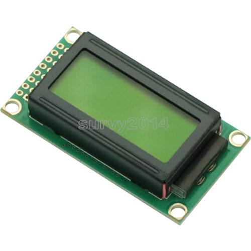 Yellow 0802 LCD 8x2 Character LCD Display Module 5V LCM For Arduino