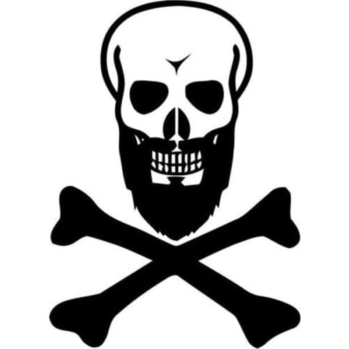 10.3cm*14.2cm Black Beard Skull Fashion Vinyl Stickers Car Styling Black/Silver S3-5111