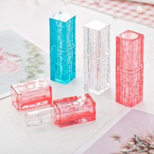 12.1mm Clear Red Plastic Square Star Lunar Lipstick Tube DIY Lip Gloss Plumper Oil Moisturizer Containers for Women 200pcs/lot