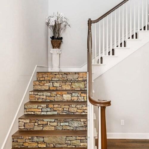 13Pcs/Set 3D Stair Sticker Adhesive DIY Stairway Decal PVC Wall Decal Removable Wall Stickers Home Hotel Decor