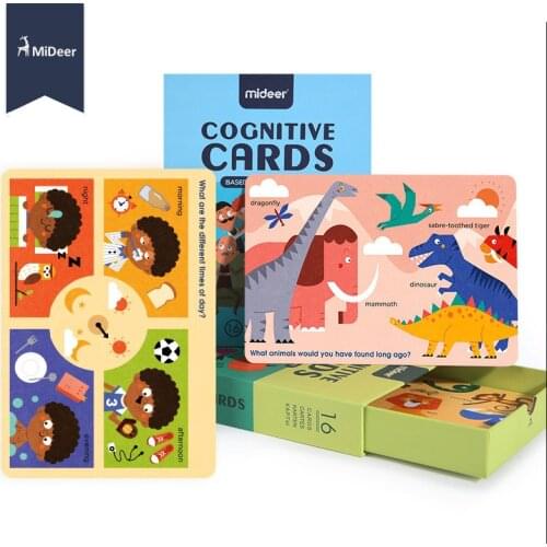 16Pcs/Set Recognition Color Shape Animal Teaching Card Early Learning Cognitive Flash Puzzle Game Educational Toys For Children