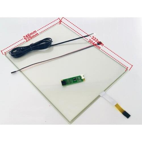 322*247 mm New 15 inch resistance touch screen 4 wire 4:3 with USB drive card kit