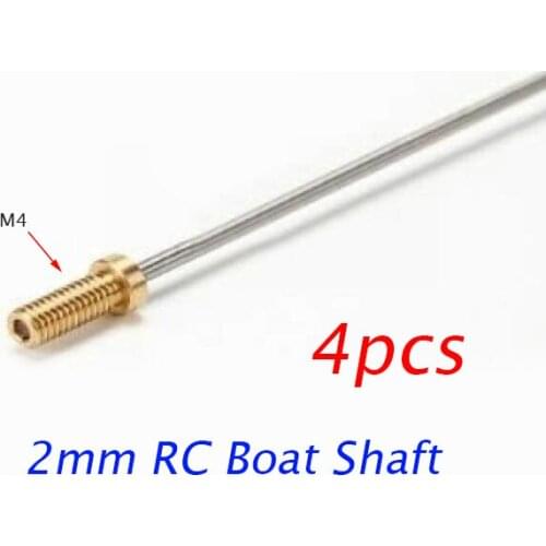 4PCS 2mm RC Boat Shaft With M4 Thread Length 280mm Hard Drive Shaft For DIY RC Boat Model Spare Part