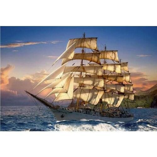 5D DIY Diamond painting Cross stitch Ship On Sea Full Square/Round Diamond Embroidery Sale Diamond mosaic Rhinestones Kit FG1821