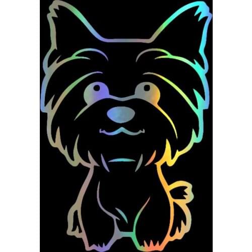 Car Stickers Decor Motorcycle Decals Yorkshire terrier puppy Vinyl Decorative Accessories Waterproof PVC,16cmx11cm