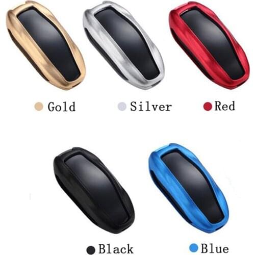 Car styling Accessories for Tesla Model S Model 3 key bag cover alloy Key shell ring decoration protection Key Case for car
