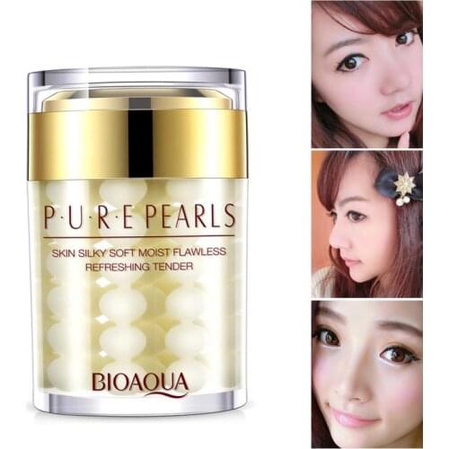 BIOAQUA Pure Pearl Essence Face Cream Whitening Cream Moisturizing Anti Wrinkle Face Serum Facial Acne Scar Removal Skin Care 60
