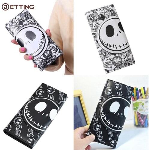 Comics Nightmare Before Christmas Wallets Unisex Thriller Movie Cartoon Jack Skull Purses PU Leather Clutch 18*8.5cm Long