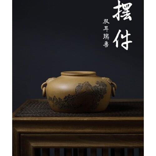 Violet arenaceous ears benevolent water jar tea furnishing articles yixing purple sand water jar