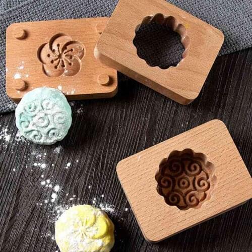 Moon Cake Mold Wooden Pastry Mold Baking Tool for Making Mung Bean Cake Ice Skin Fondant Cake Mold Chocolate Mold Cake Decors